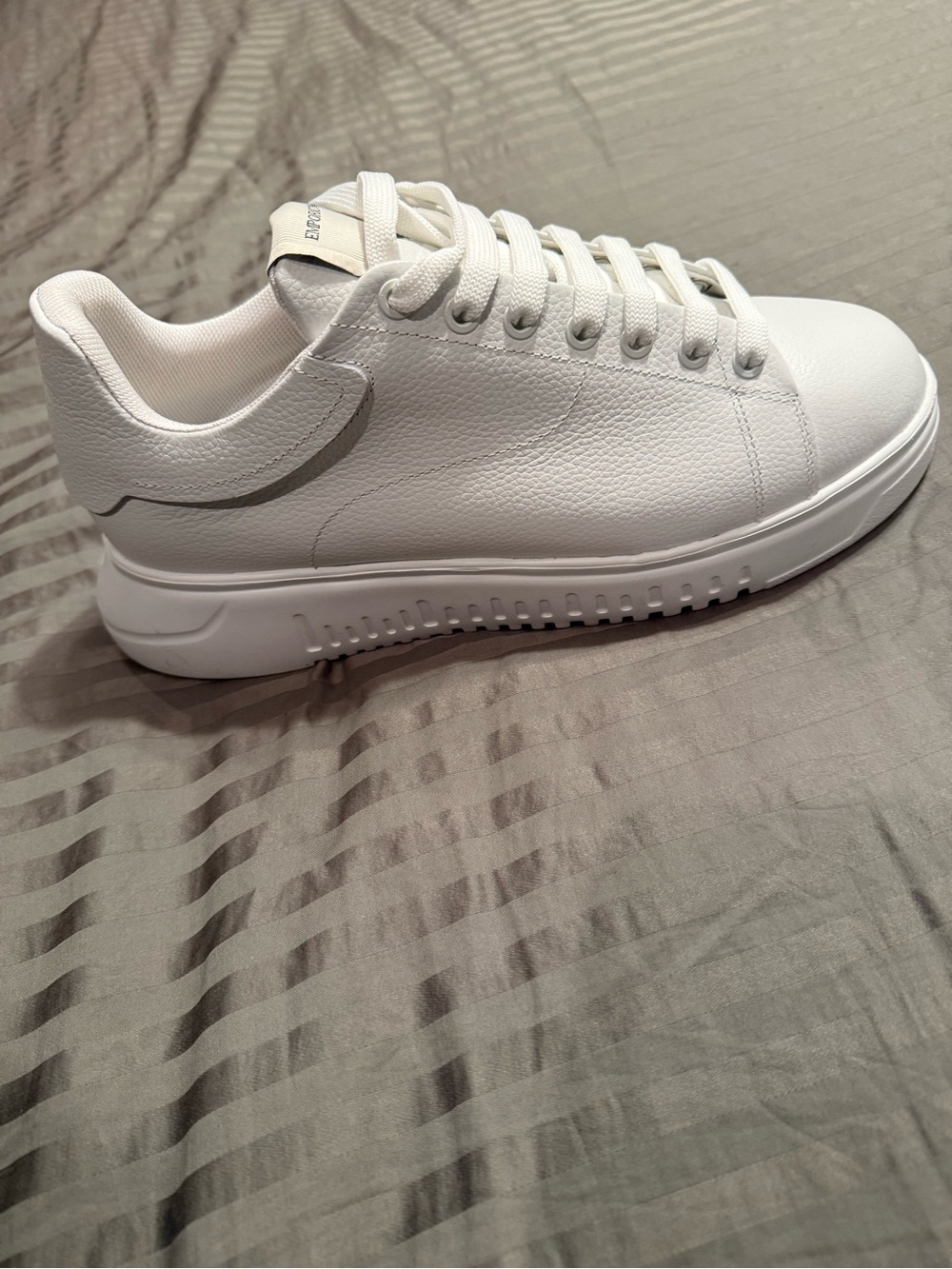 Emporio Armani White Low-Top Leather Sneaker